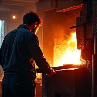 Paso 2: Forja y Moldeado de Acero, mostrando un herrero trabajando metal